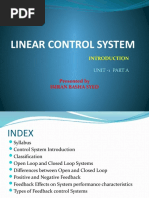 Linear Control System: Presented by Imran Basha Syed