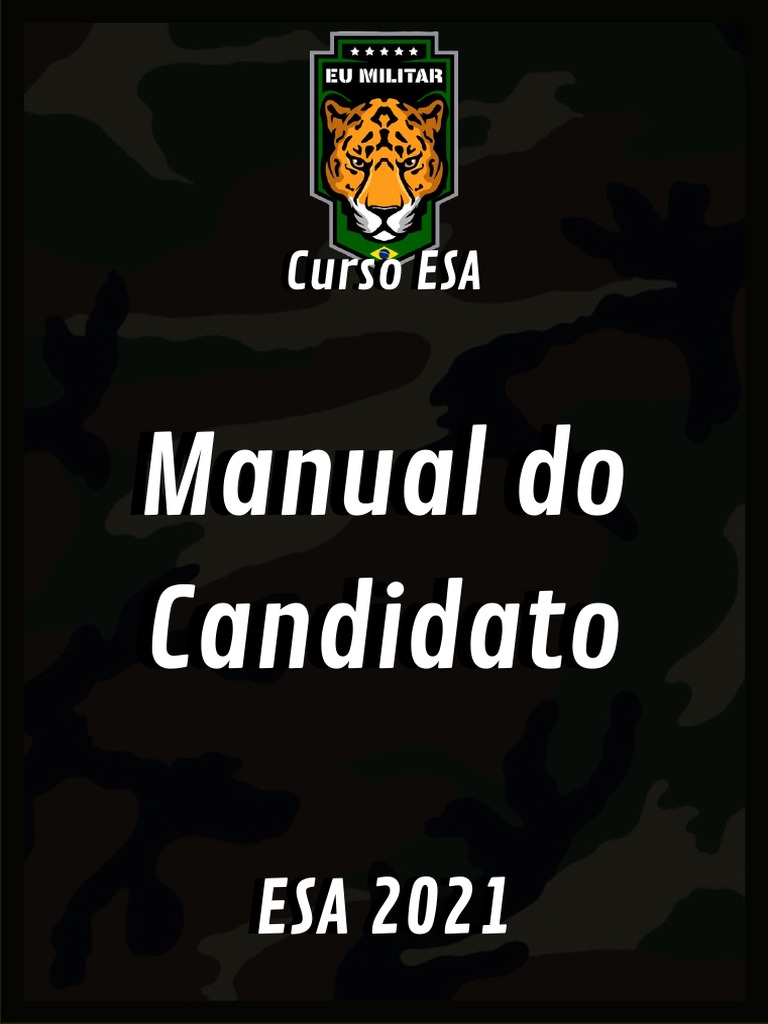Manual Do Candidato ESA 2021 PDF Sargento Cavalaria