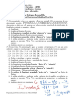 Lista de Exercícios Descritiva