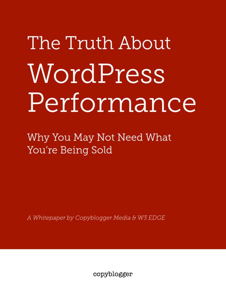 Understanding WordPress Performance Issues | PDF | Word Press | Cache ...