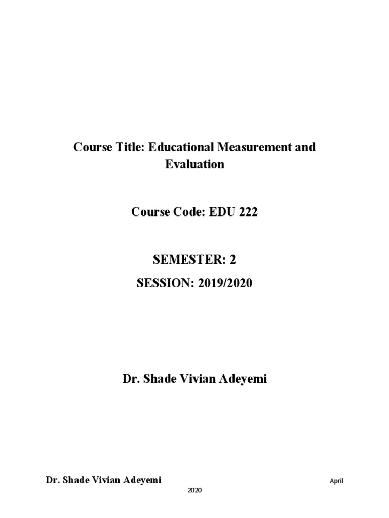 thesis on educational measurement and evaluation