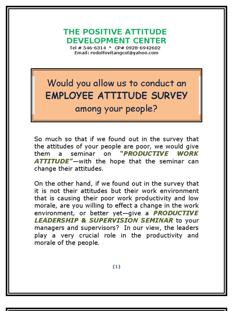 The Attitude Survey Program | PDF | Questionnaire | Business