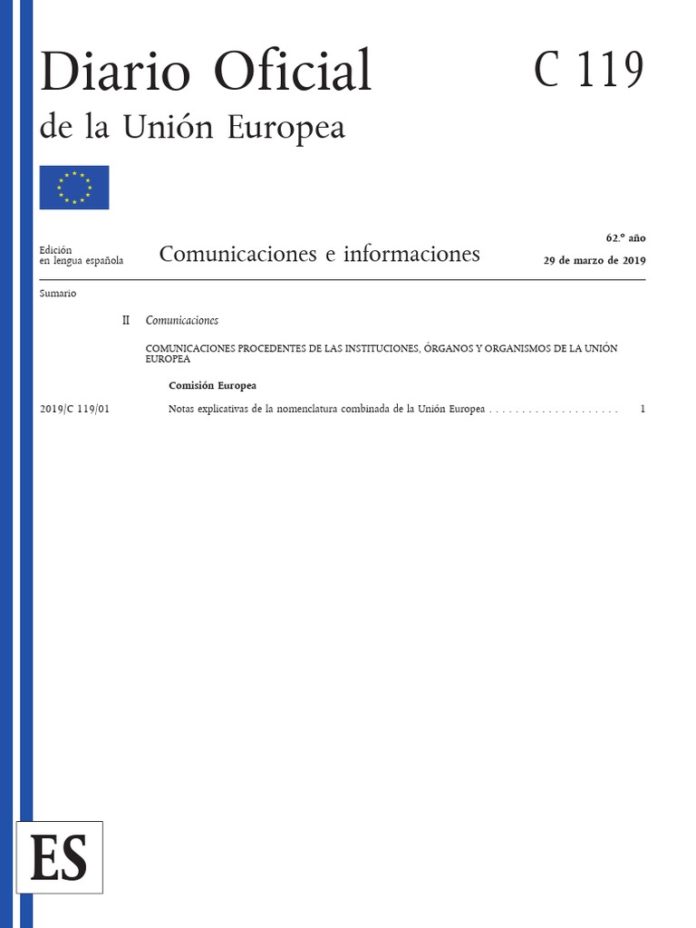 SOHYA Notas Explicativas Ue | PDF | aduana | Cartón