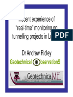 DR Andrew Ridley - Recent Experience of Real-Time Monitoring On Tunnelling Projects in London