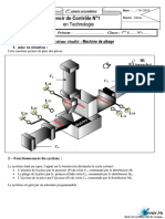 Devoir de Contrôle N°1 Machine de Pliage 2009 2010 (Raouf Ouardi)