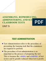 Assembling, Reproducing, Administering, and Scoring of Classroom Tests