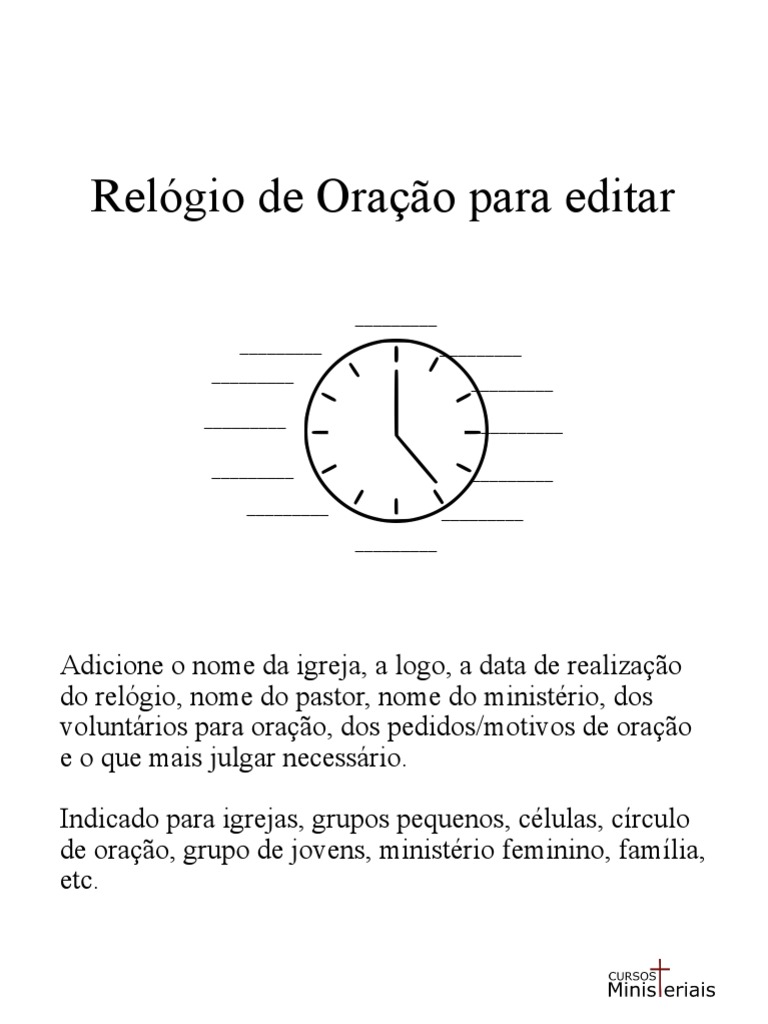 relógio de oração para editar, PDF, Oração