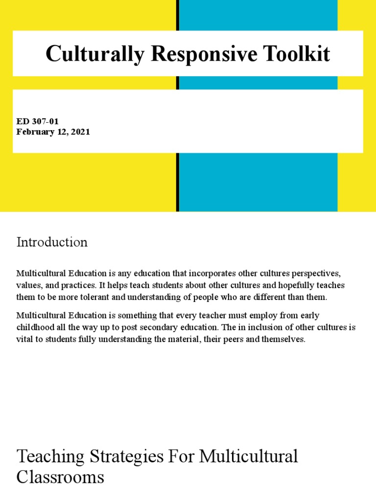 Culturally Responsive Toolkit | PDF | Lesson Plan | Teachers