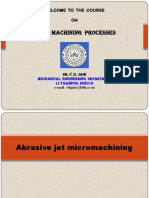 Micro Machining Processes: Welcome To The Course ON