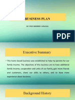 Business Plan: By: Fred Monr0E Carvajal