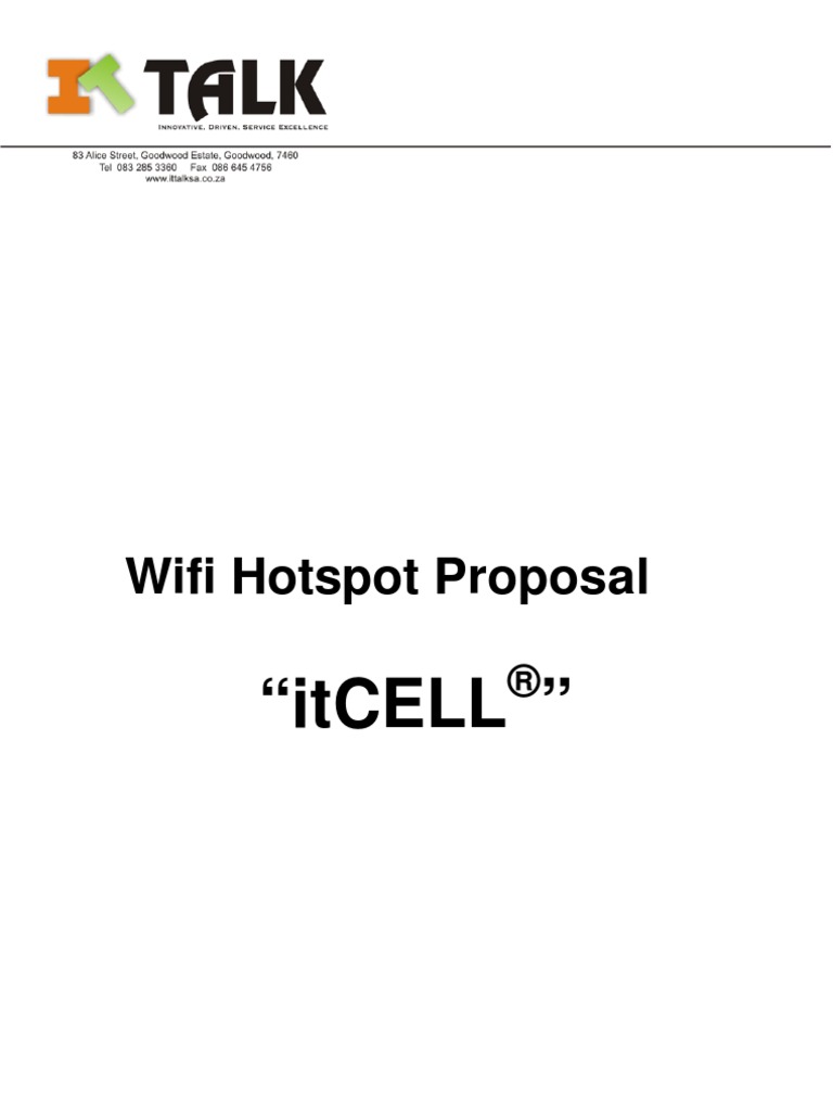 itCELL Proposal | PDF | Internet Access | Computer Network