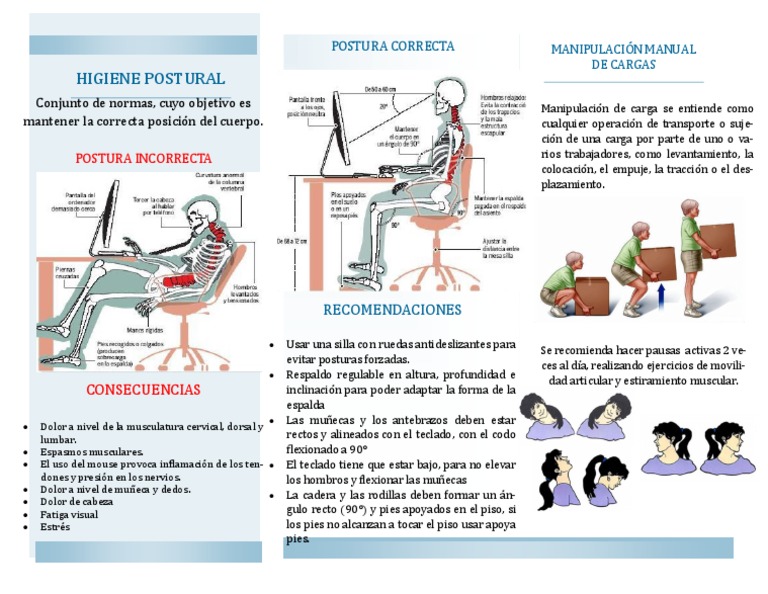 Higiene Postural y Manejo de Cargas | PDF | Dolor lumbar | Medicina CLINICA