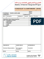 Ministry of Interior Integrated Project: Field Inspection Checklist For Earthwork Excavation CW-05