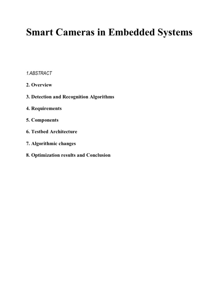 Smart Cameras in Embedded Systems PDF Central Processing Unit