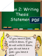 Lesson 2: Writing Thesis Statements