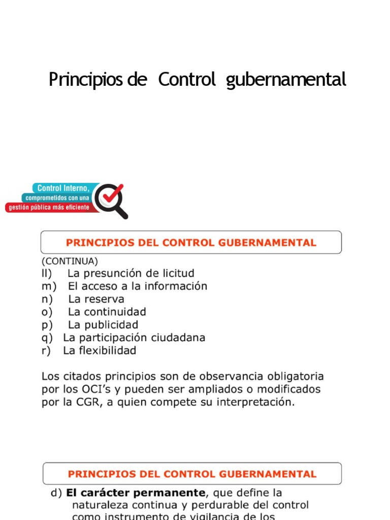 Sesion 06 Principios de Control Gubernamental | PDF