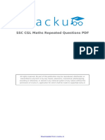 SSC CGL Maths Repeated Questions PDF: Downloaded From Cracku - in