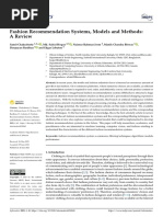 Informatics: Fashion Recommendation Systems, Models and Methods: A Review