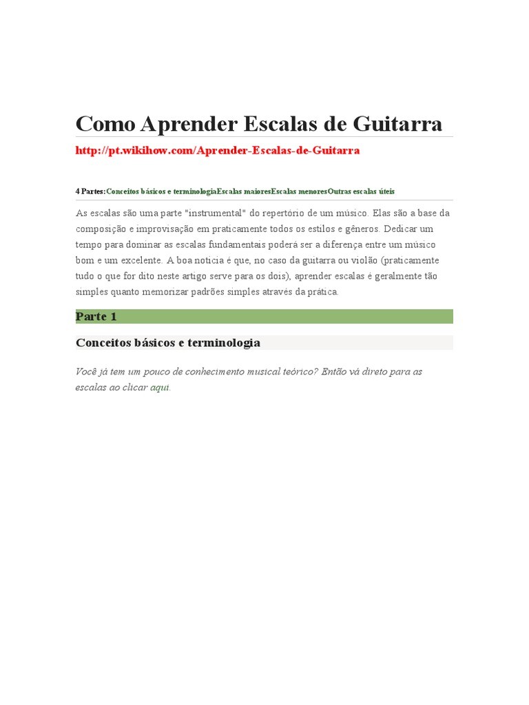 Como Aprender Escalas de Guitarra | PDF | Escala (música) | Guitarras