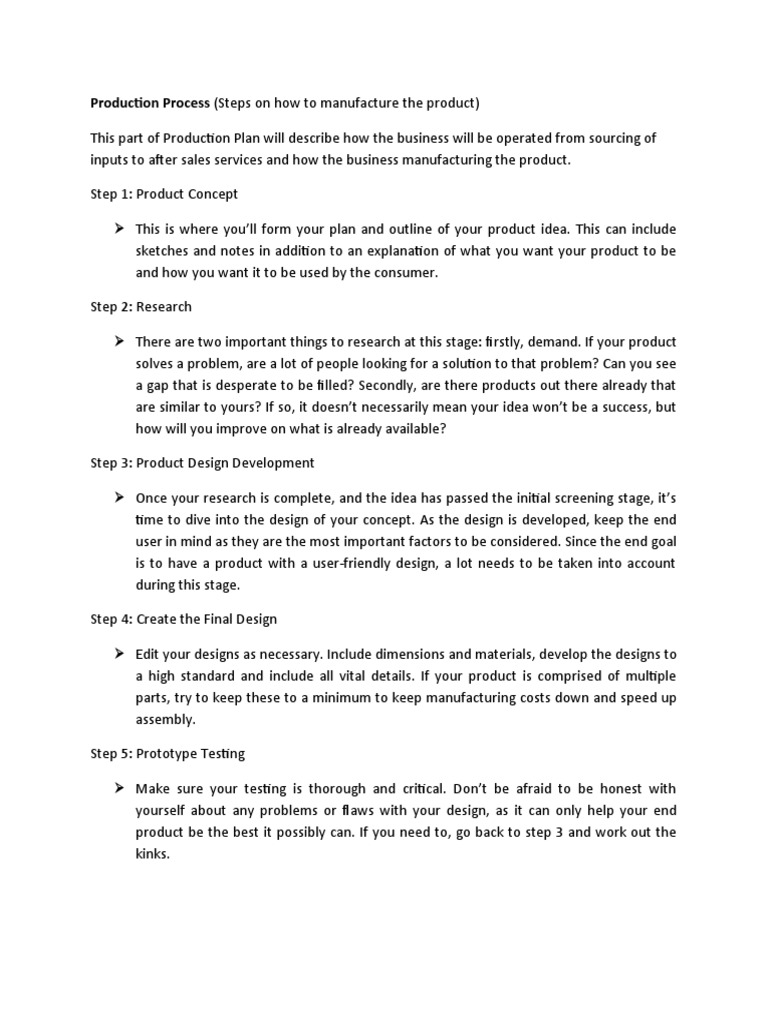 Production Process Overview and Equipment | PDF | Design | Usability