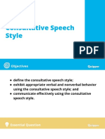 Consultative Speech Style: Lesson 3