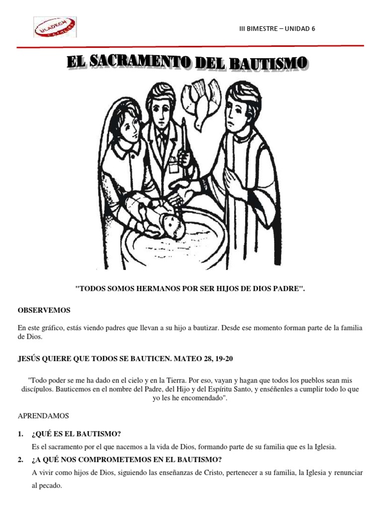 El Sacramento Del Bautismo | PDF