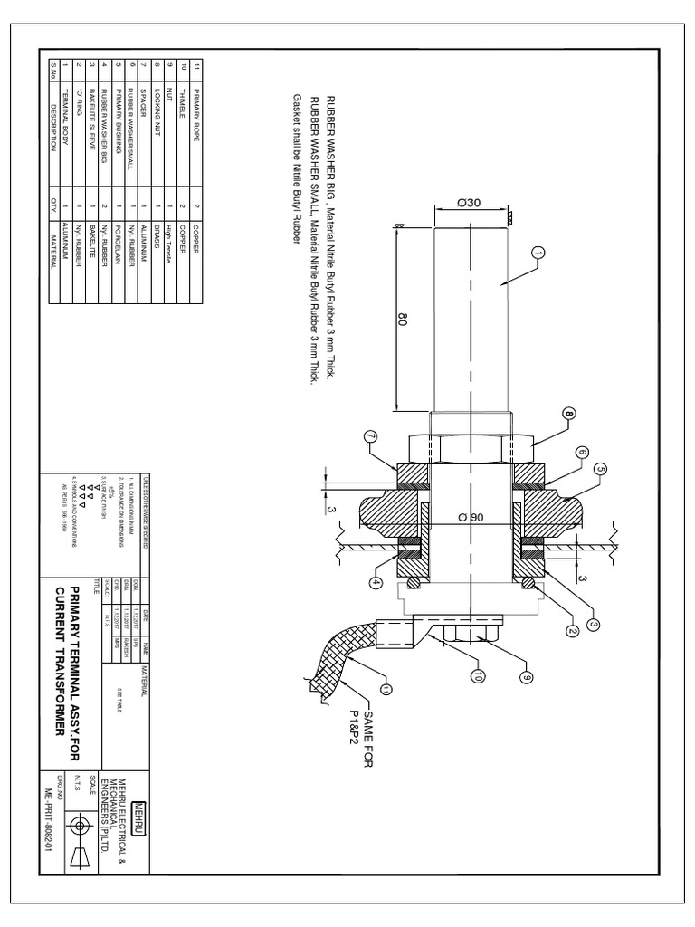 Assy. For Primary Terminal Drg. | PDF | Washer (Hardware) | Industrial ...