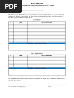 Al-Al-Saad Inn Laundry and Dry Cleaning Request Form