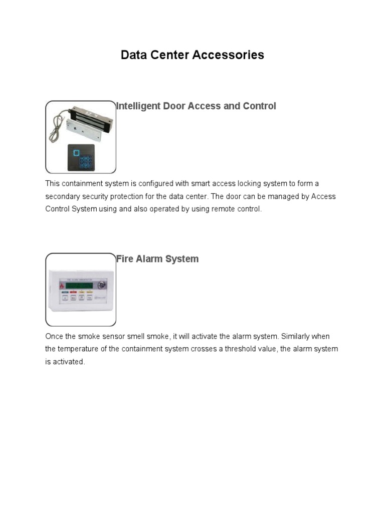 Data Center Accessories Intelligent Door Access and Control PDF