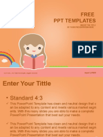 Cute Girl Reading Book Education PowerPoint Templates Standard