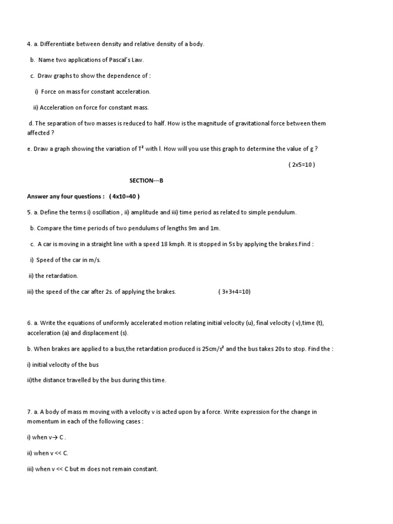 Section - B Answer Any Four Questions: (4x10 40) | PDF