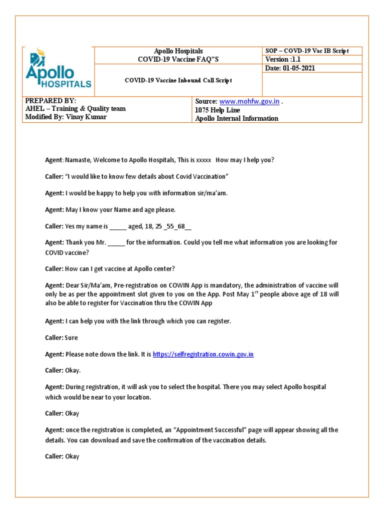 Apollo Hospitals COVID-19 Vaccine Guide | PDF | Vaccines | Chemistry