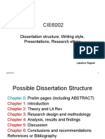 Dissertation Structure, Writing Style, Presentations, Research Ethics