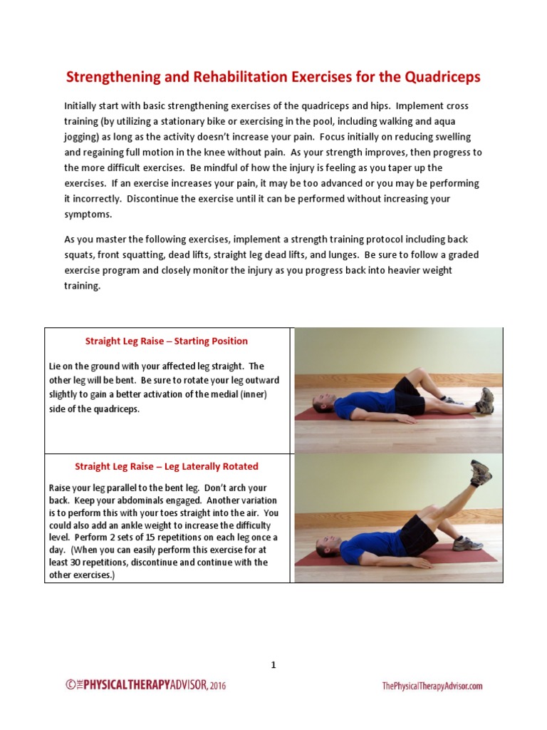 Strengthening And Rehabilitation Exercises For The Quadriceps Pdf