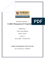 Conflict Management & Negotiation Skills: Individual Assignment - 1