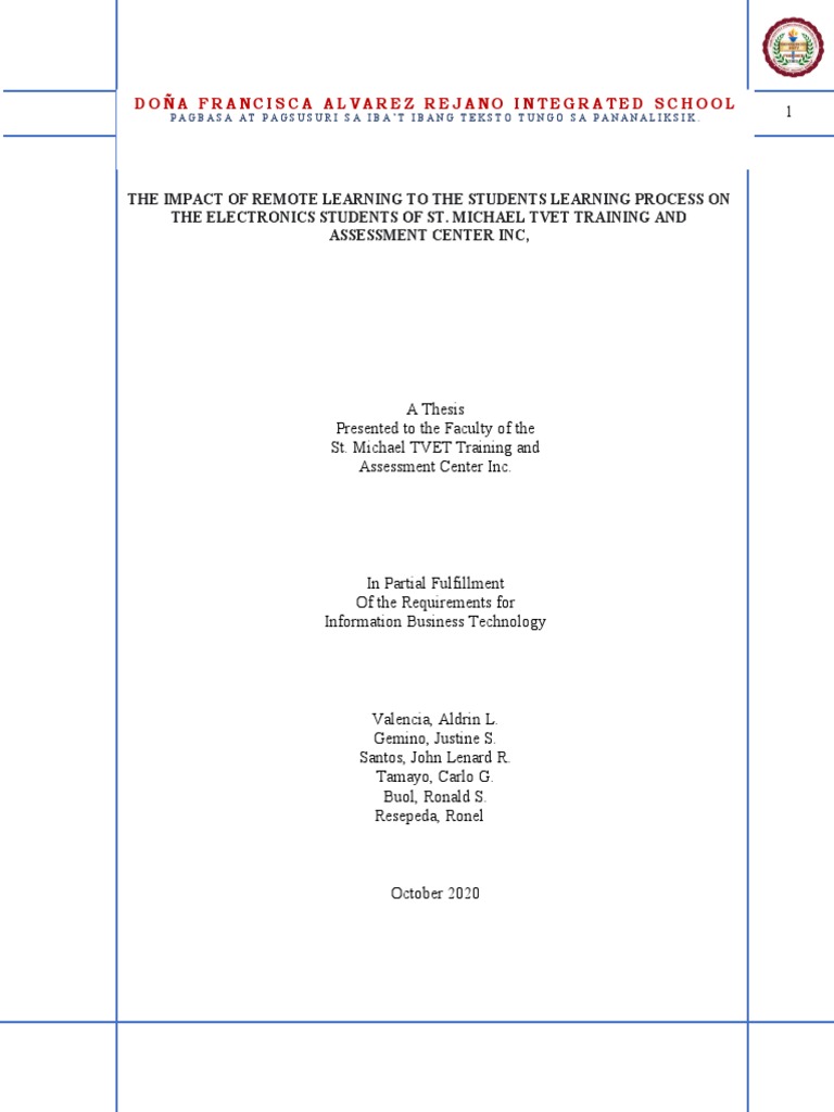 Impact of Remote Learning on Students | PDF | Distance Education | Learning