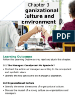 Organizational Culture and Environment Chapter Summary