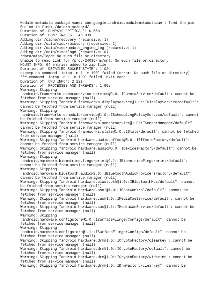 Android Module Metadata Errors Report | PDF | Computer Hardware ...