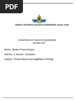 Name:-Bankar Pranay Sanjay Roll No: - 2, Branch: - Computer Subject: - Project Based Learning (Report Writing)