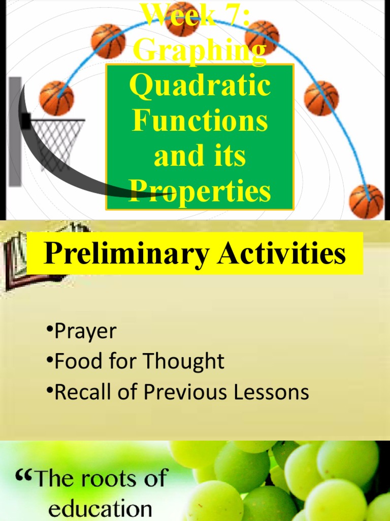 Week7 Graphing Quadratic Functions and Its Properties | PDF | Function ...