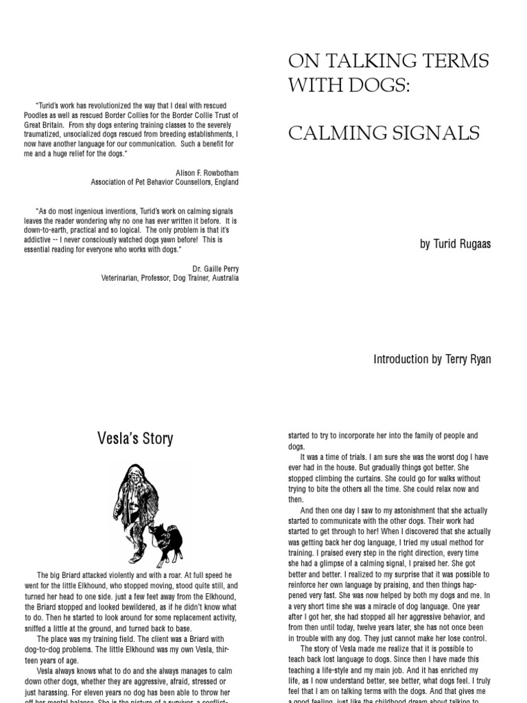 On Talking Terms With Dogs: Calming Signals: by Turid Rugaas | PDF ...
