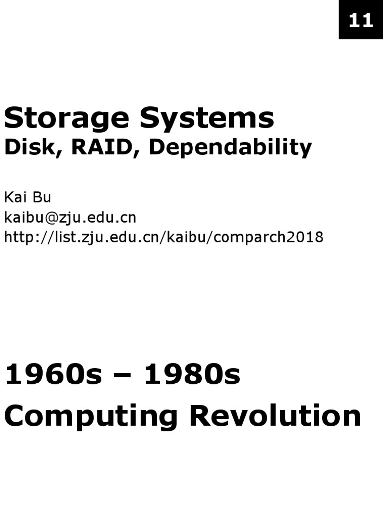 Understanding Disk Storage Systems A Primer on Disks, RAID Arrays, and