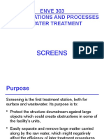 ENVE 303 Unit Operations and Processes of Water Treatment: Screens