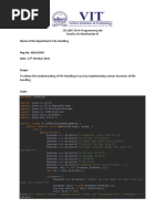 CSE1007 JAVA Programming Lab Faculty: DR - Manikandan N: Name of The Experiment: File Handling