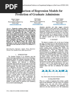 A Comparison of Regression Models For Prediction of Graduate Admissions