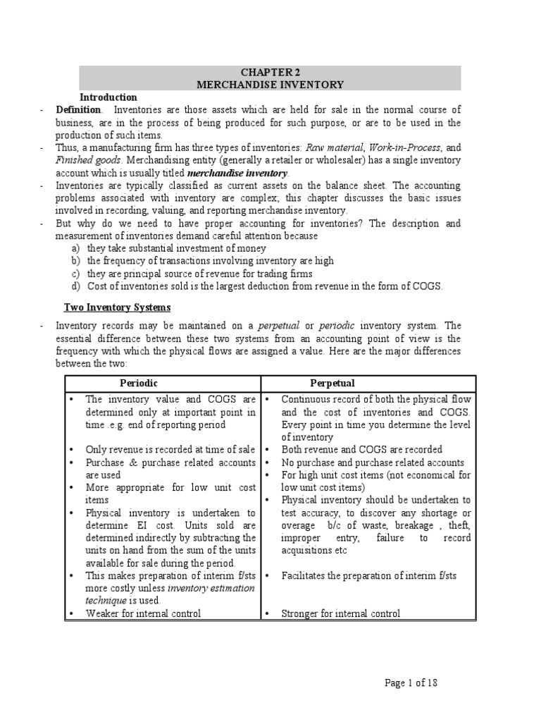 Chapter 2 Inventories For Use | PDF | Cost Of Goods Sold | Inventory