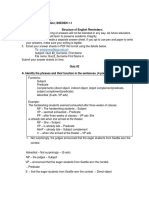 Name Plaza, Marife M. Course / Year and Section BSEDEN 1-1 Structure of English Reminders