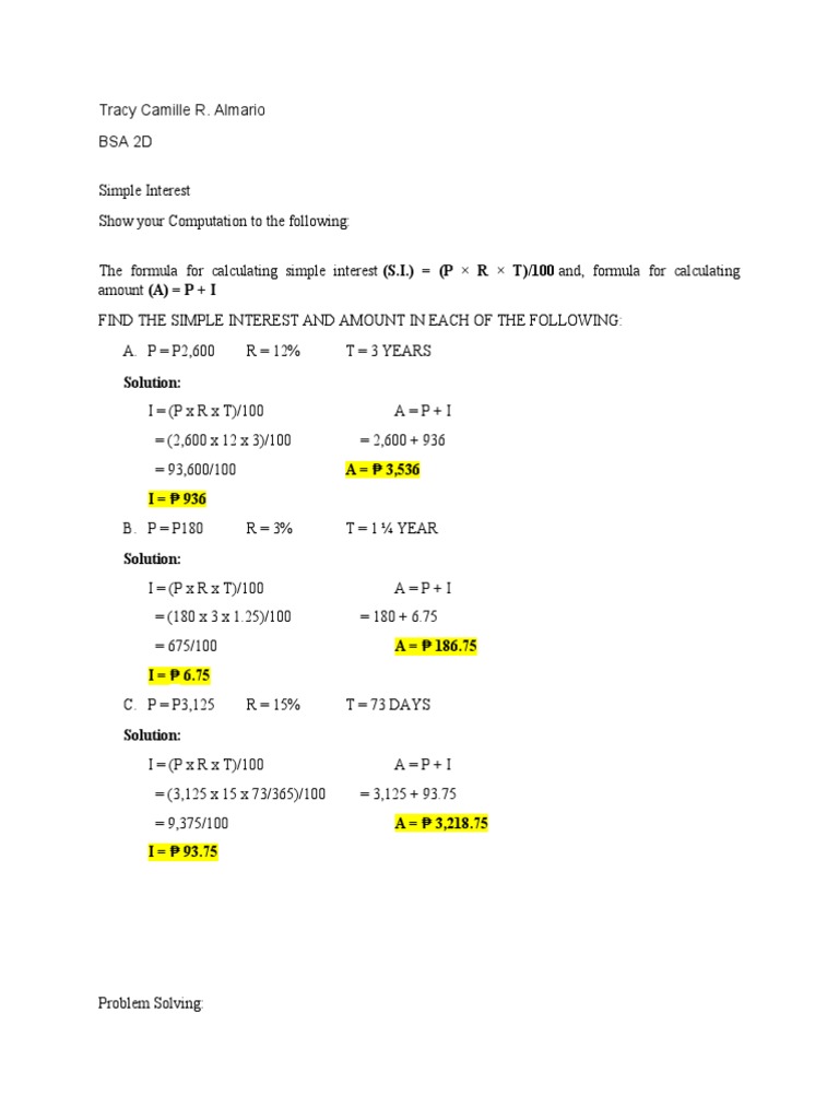 Simple and Compound Interest Guide | PDF | Interest | Mathematics