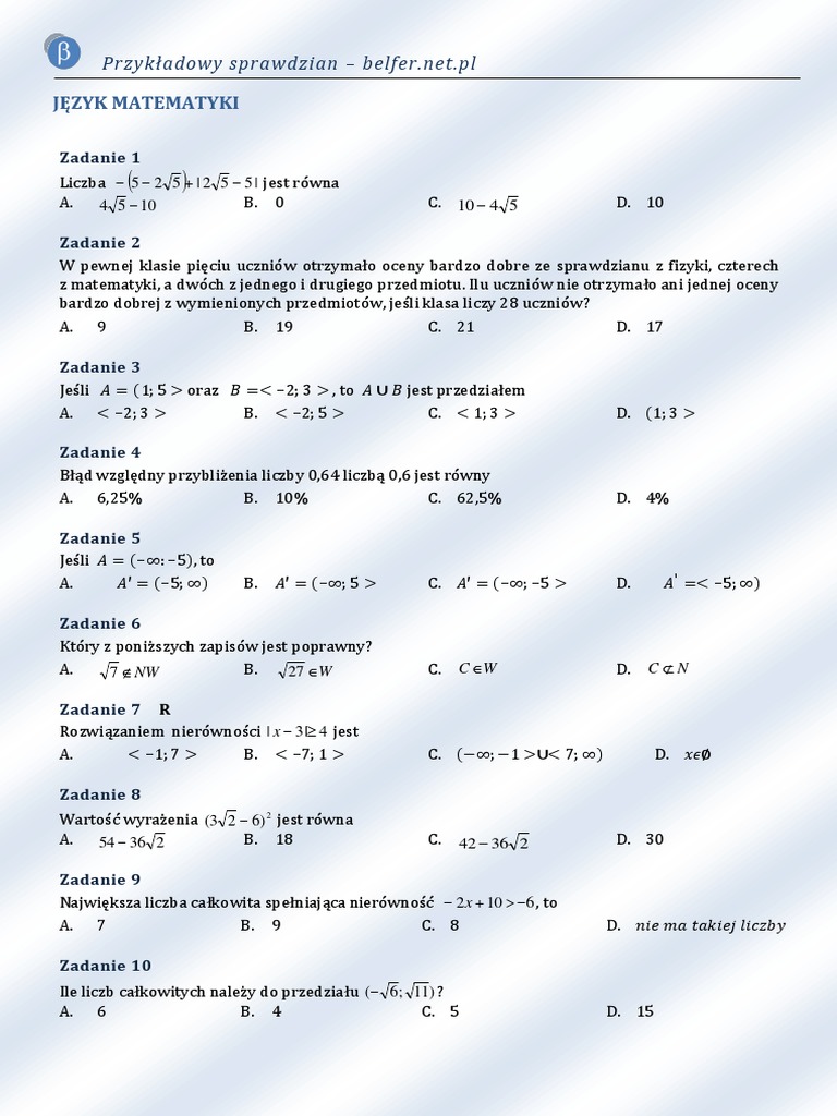 Język Matematyki Sprawdzian Nowa Era Pdf