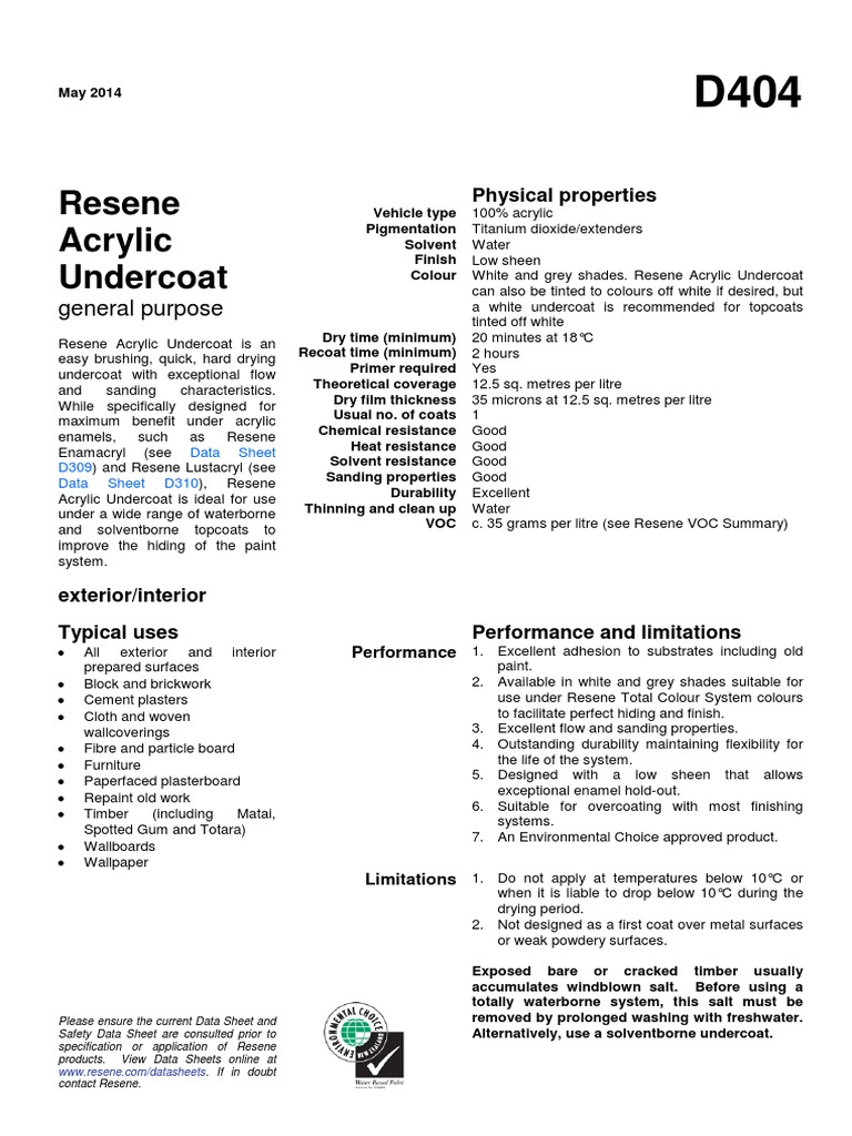 d404 Acrylic Undercoat PDF Acrylic Paint Paint